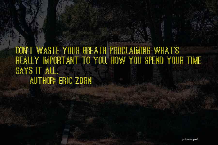 Don't Waste Your Time Quotes By Eric Zorn