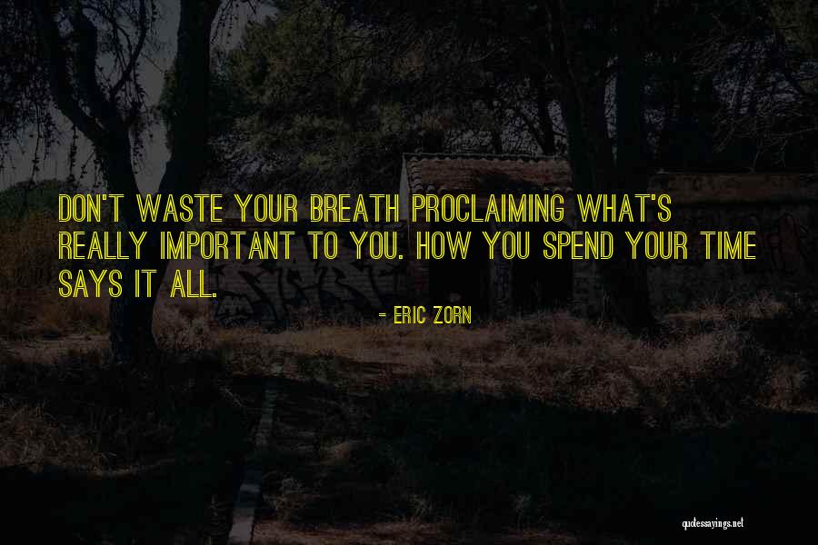 Don't Waste Your Time Quotes By Eric Zorn