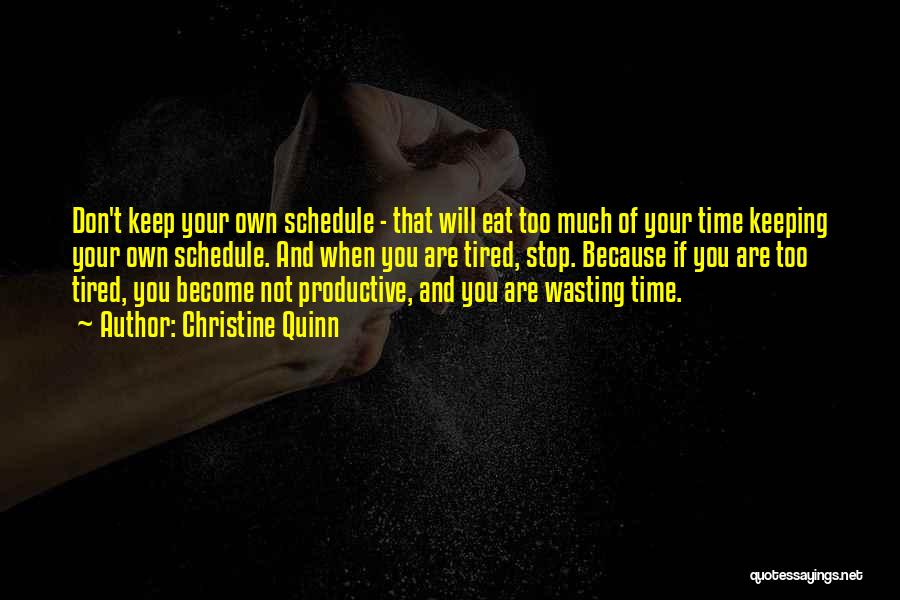 Don't Wasting Time Quotes By Christine Quinn