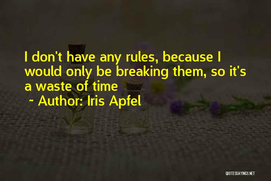 Don't Wasting Time Quotes By Iris Apfel