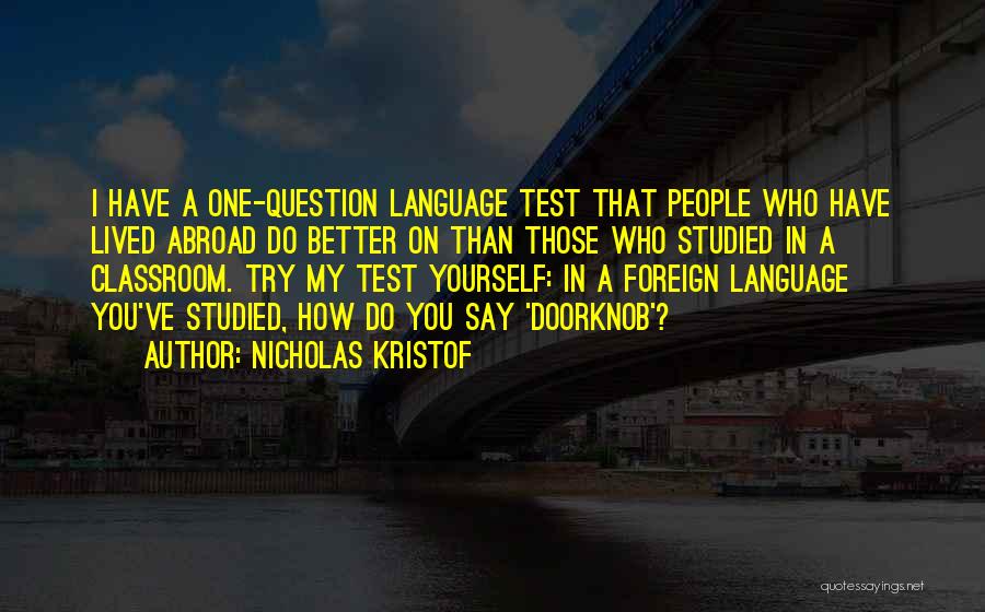 Doorknob Quotes By Nicholas Kristof