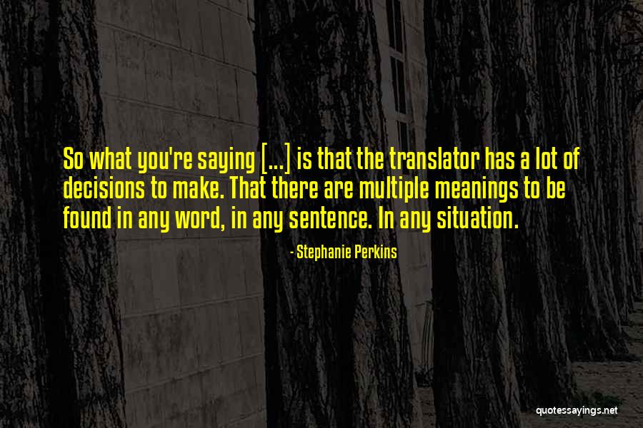 Double Meanings Quotes By Stephanie Perkins