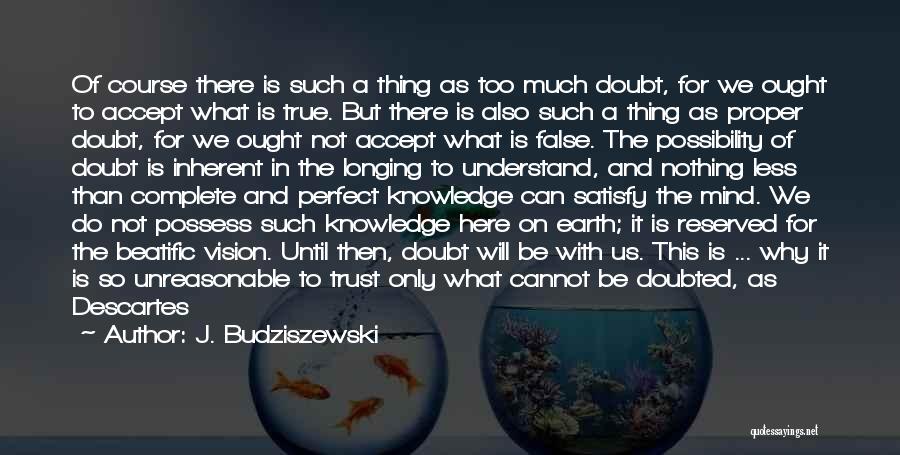 Doubt In Trust Quotes By J. Budziszewski