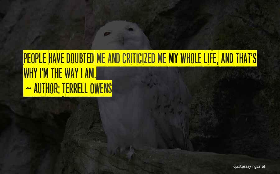 Doubted Me Quotes By Terrell Owens