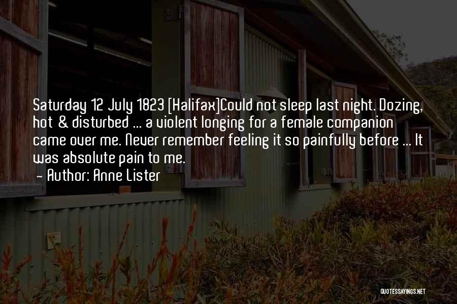 Dozing Off Quotes By Anne Lister