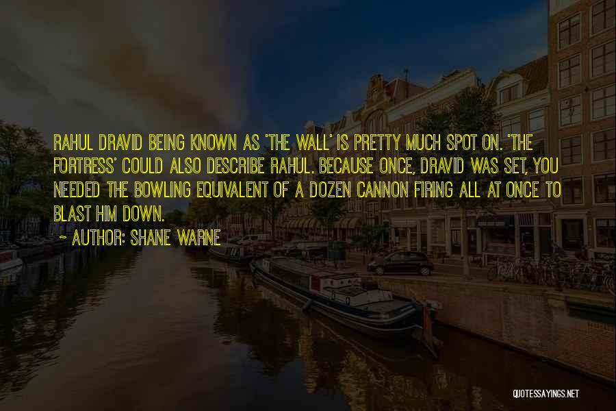 Dravid The Wall Quotes By Shane Warne