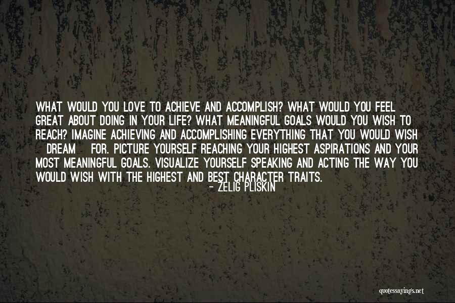 Dream And Achieve Quotes By Zelig Pliskin Dream And Achieve Quotes By Zelig Pliskin