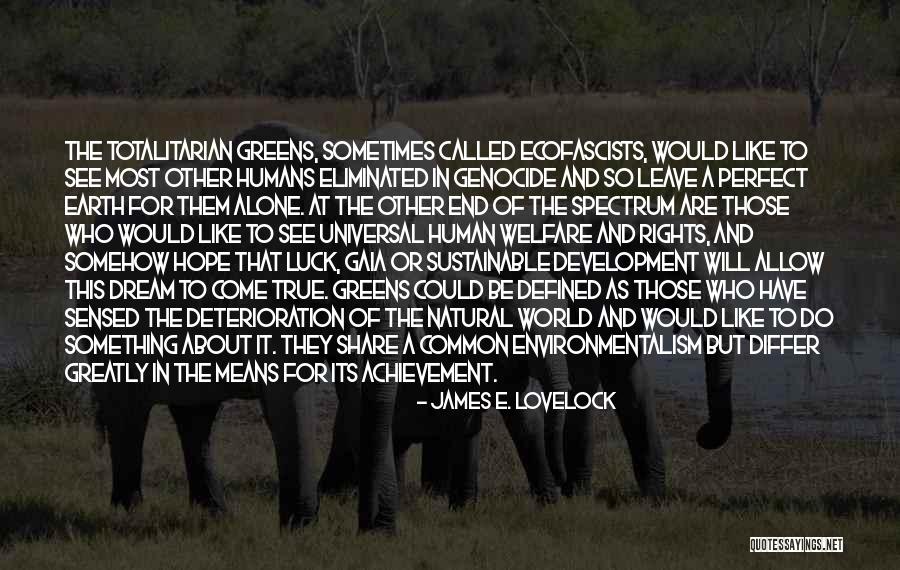 Dream And Achievement Quotes By James E. Lovelock Dream And Achievement Quotes By James E. Lovelock