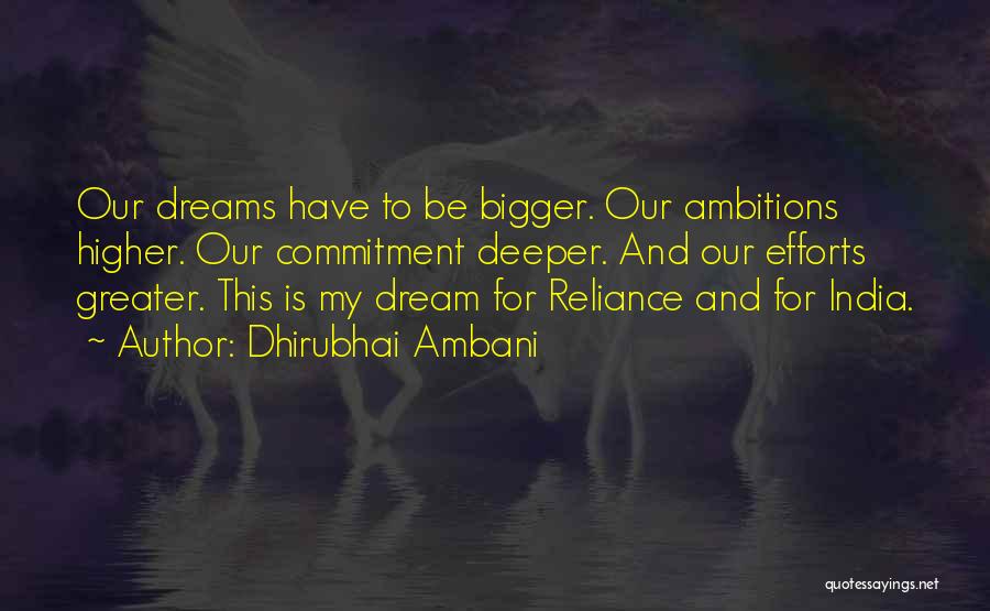 Dream And Ambition Quotes By Dhirubhai Ambani