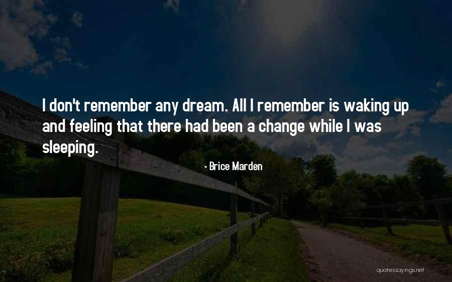 Dream And Sleep Quotes By Brice Marden Dream And Sleep Quotes By Brice Marden