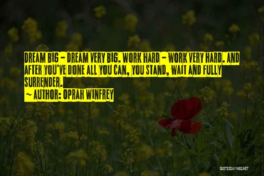 Dream Big Work Hard Quotes By Oprah Winfrey