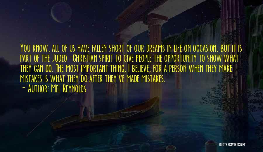 Dream Of You Quotes By Mel Reynolds