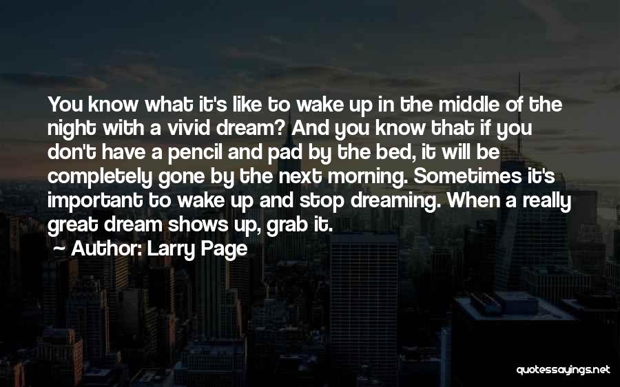 Dream Wake Up Quotes By Larry Page