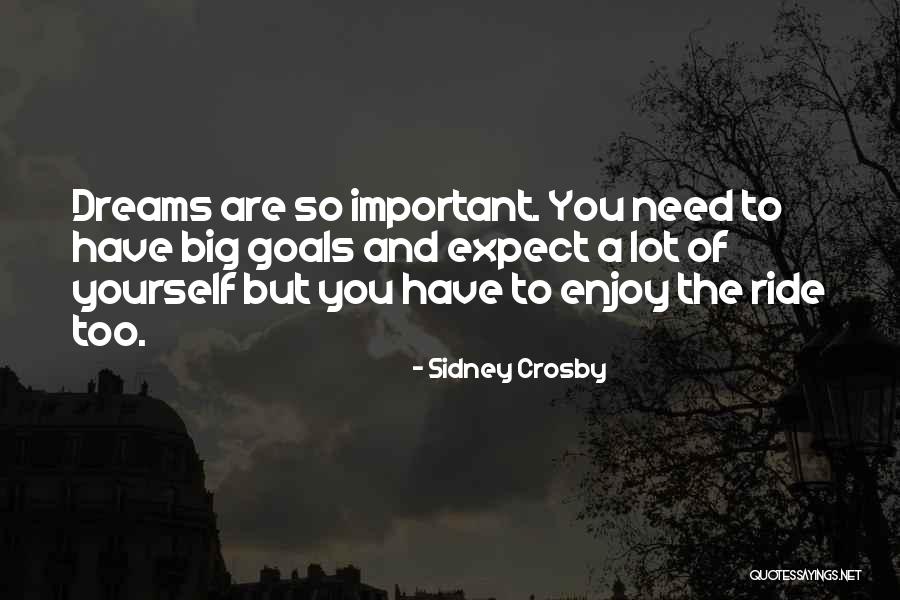 Dreams Are Important Quotes By Sidney Crosby Dreams Are Important Quotes By Sidney Crosby