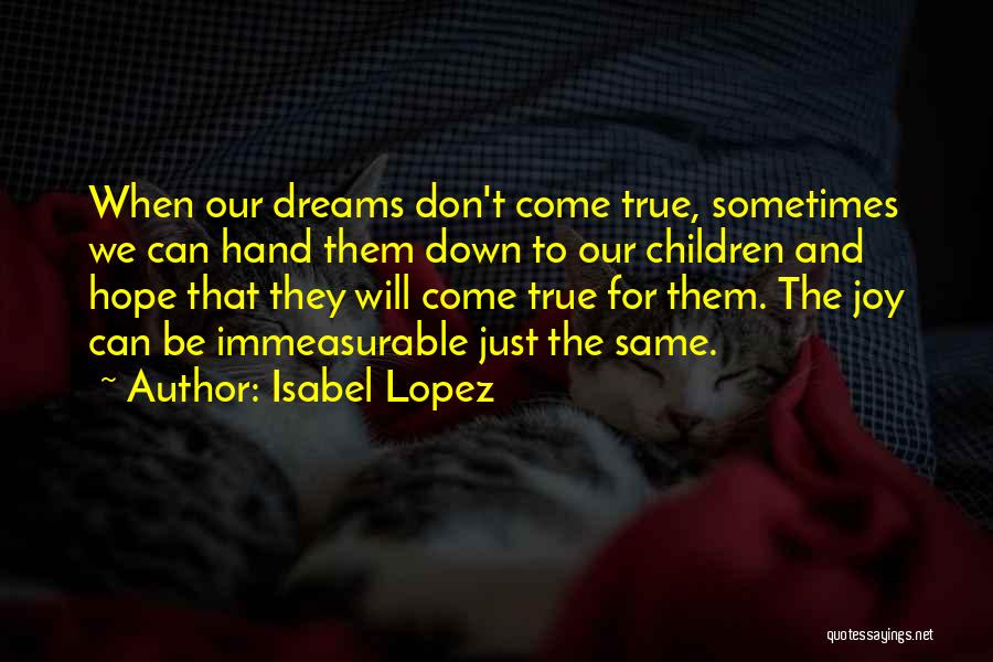 Dreams Can Come True Quotes By Isabel Lopez