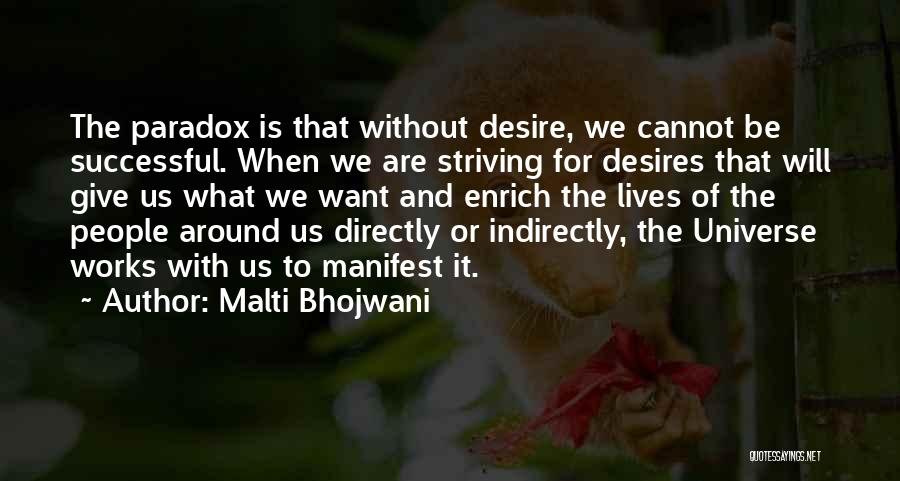 Dreams Desires Quotes By Malti Bhojwani