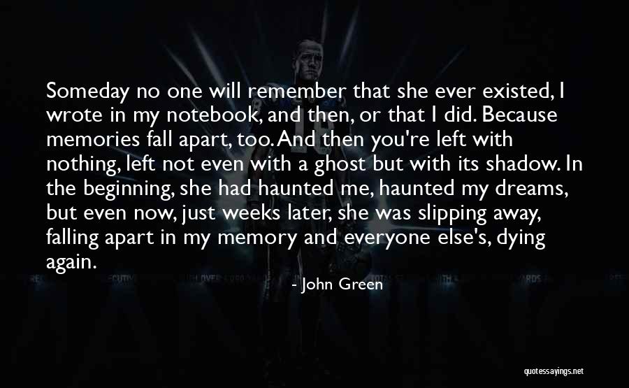 Dreams Falling Apart Quotes By John Green