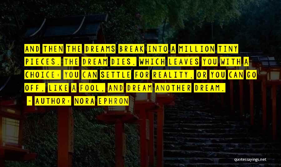 Dreams Into Reality Quotes By Nora Ephron