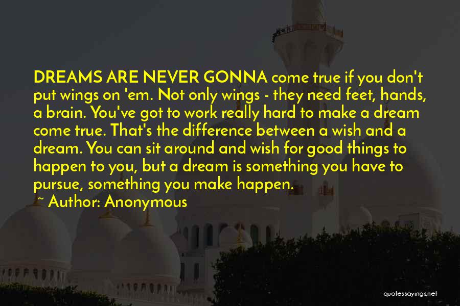 Dreams Never Come True Quotes By Anonymous