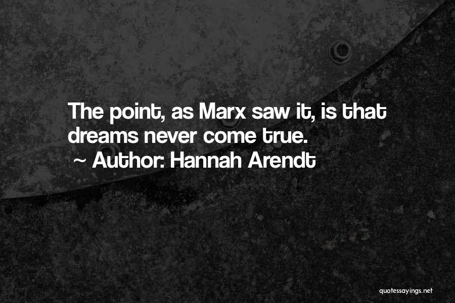 Dreams Never Come True Quotes By Hannah Arendt
