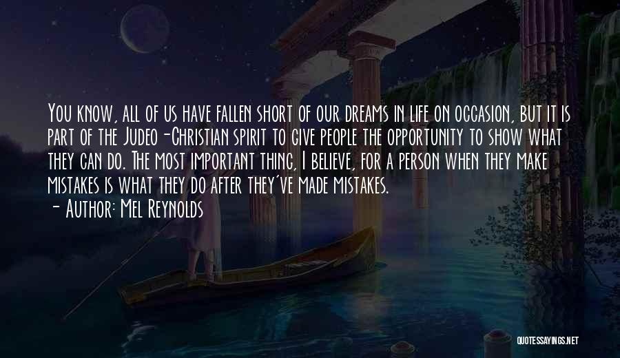 Dreams Of You Quotes By Mel Reynolds