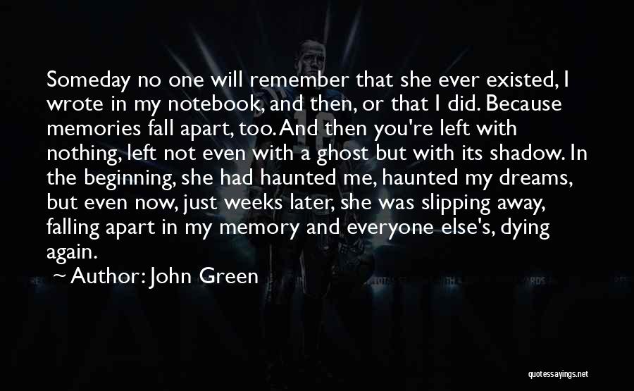 Dreams Slipping Away Quotes By John Green