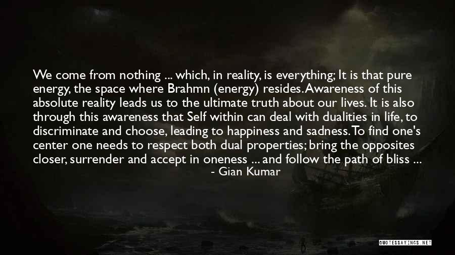 Dualities Quotes By Gian Kumar