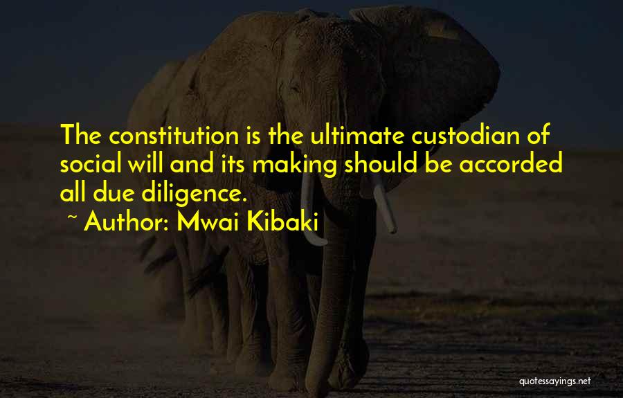 Due Diligence Quotes By Mwai Kibaki