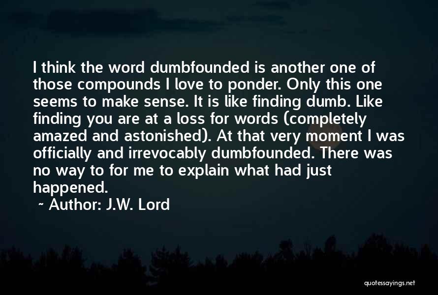 Dumb Love Quotes By J.W. Lord
