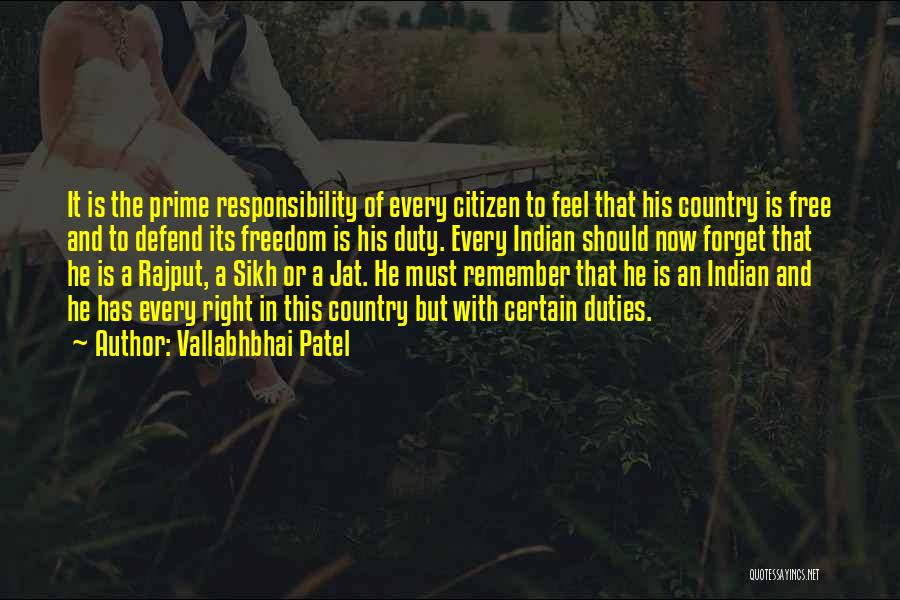 Duty Free Quotes By Vallabhbhai Patel