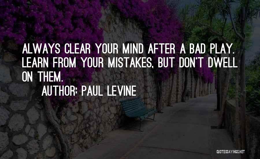 Dwell On Mistakes Quotes By Paul Levine