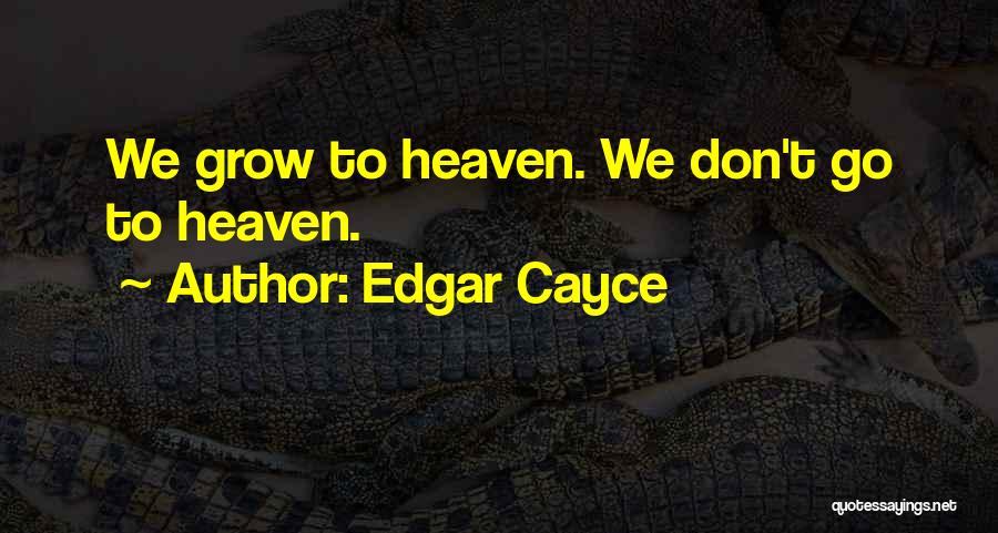 Dying And Going To Heaven Quotes By Edgar Cayce