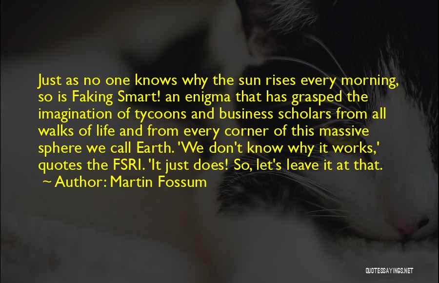 Earth And Sun Quotes By Martin Fossum