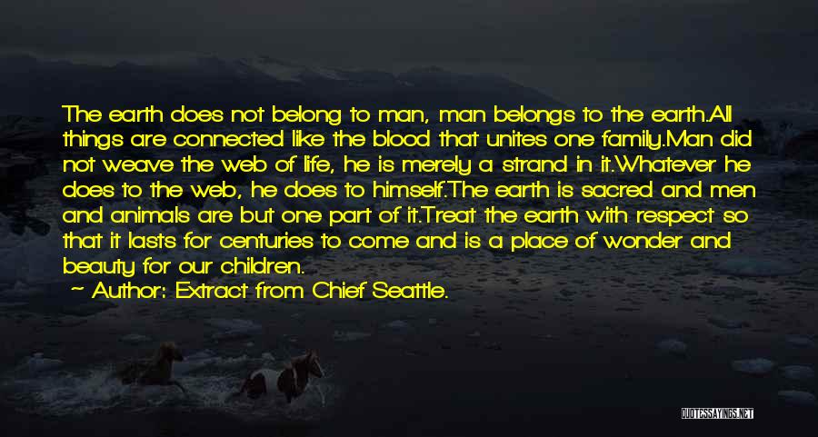 Earth Beauty Quotes By Extract From Chief Seattle.