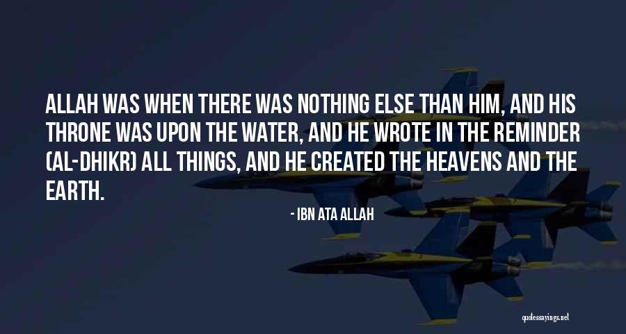 Earth Water Quotes By Ibn Ata Allah