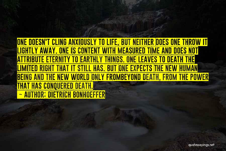 Earthly Things Quotes By Dietrich Bonhoeffer