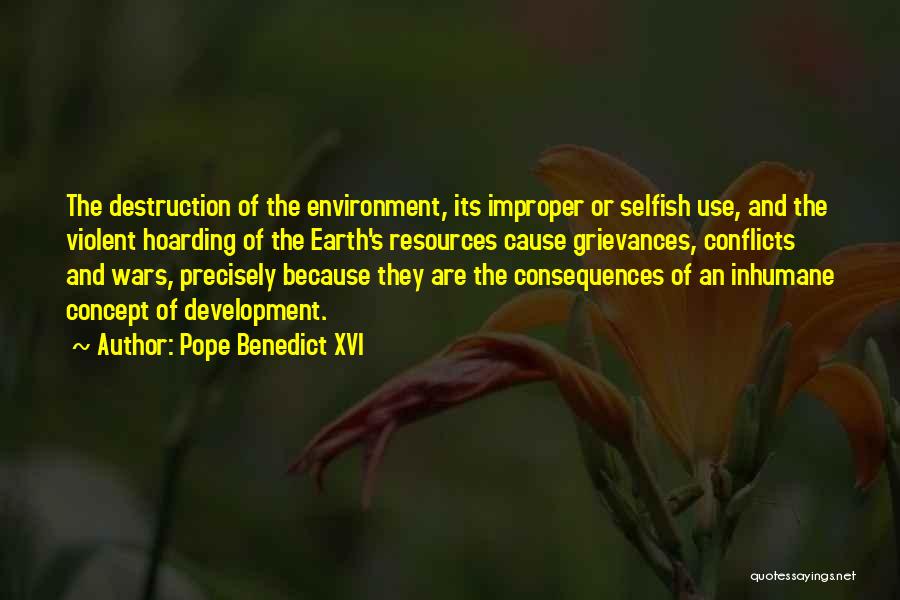 Earth's Resources Quotes By Pope Benedict XVI