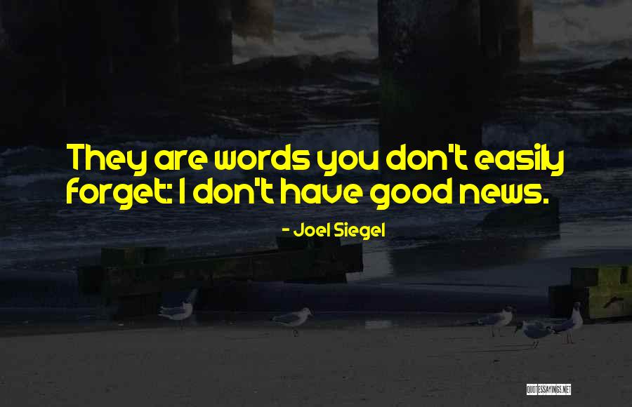 Easily Forget Quotes By Joel Siegel