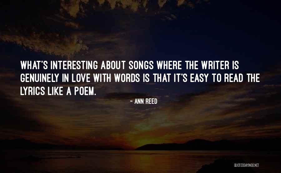 Easy Lyrics Quotes By Ann Reed Easy Lyrics Quotes By Ann Reed