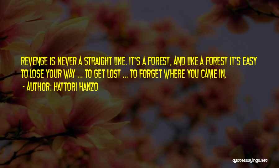 Easy To Forget You Quotes By Hattori Hanzo