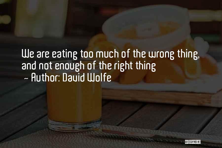 Eating Too Much Quotes By David Wolfe