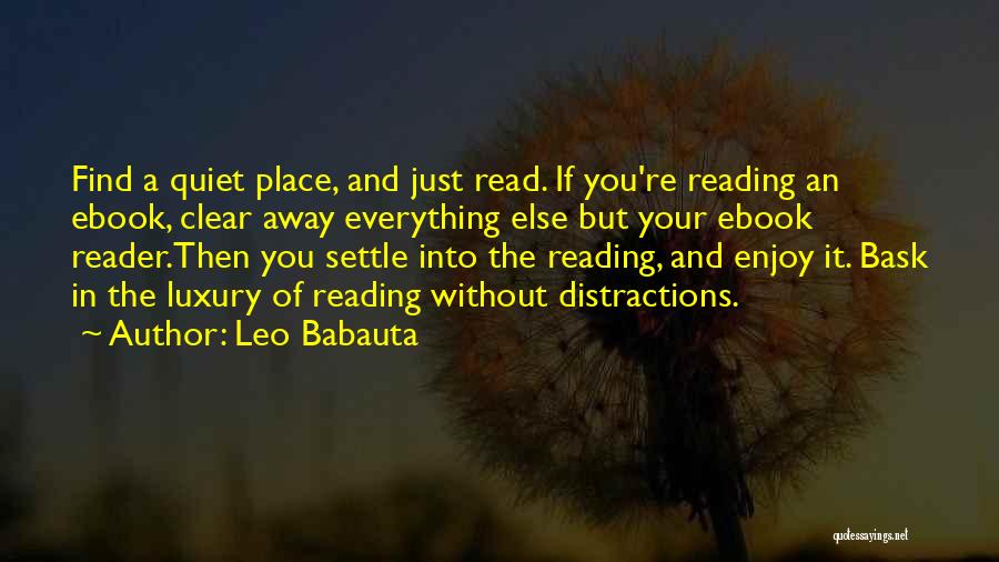 Ebook Reader Quotes By Leo Babauta