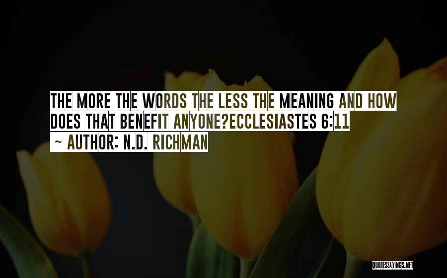 Ecclesiastes Quotes By N.D. Richman