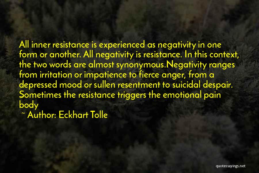 Eckhart Tolle Resistance Quotes By Eckhart Tolle