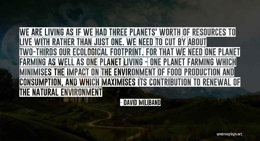 Ecological Footprint Quotes By David Miliband