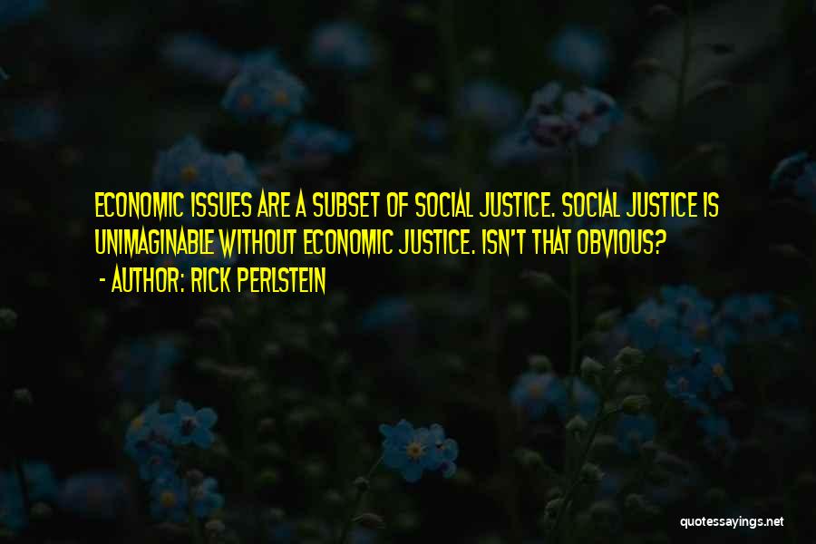 Economic Justice Quotes By Rick Perlstein