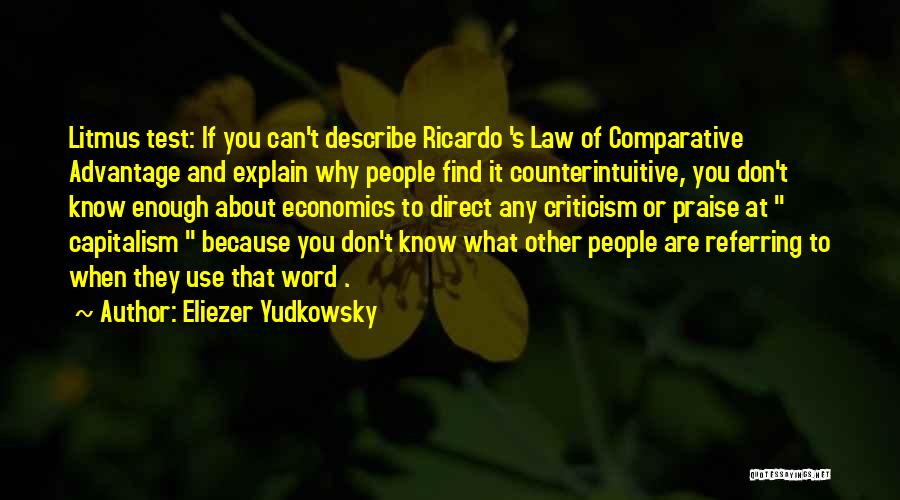 Economics And Capitalism Quotes By Eliezer Yudkowsky