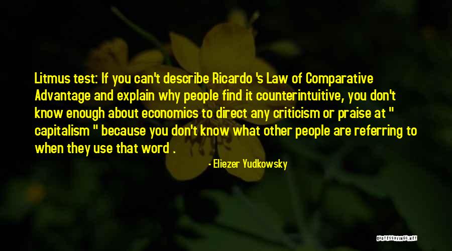 Economics And Capitalism Quotes By Eliezer Yudkowsky