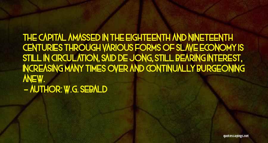 Economics And Capitalism Quotes By W.G. Sebald