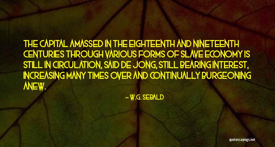 Economics And Capitalism Quotes By W.G. Sebald Economics And Capitalism Quotes By W.G. Sebald